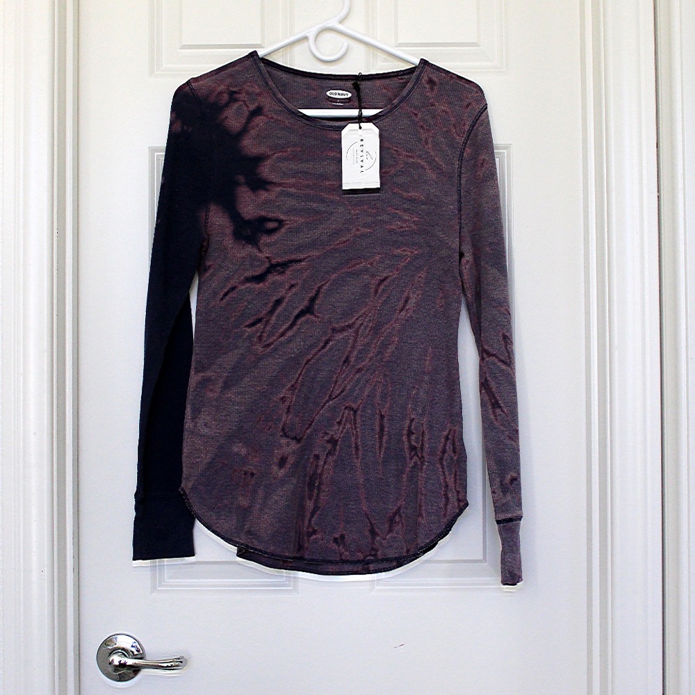 Handmade tie dye thermal top by Hue Revival